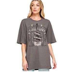 Nashville Country Music City Oversized Graphic T-Shirt Medium